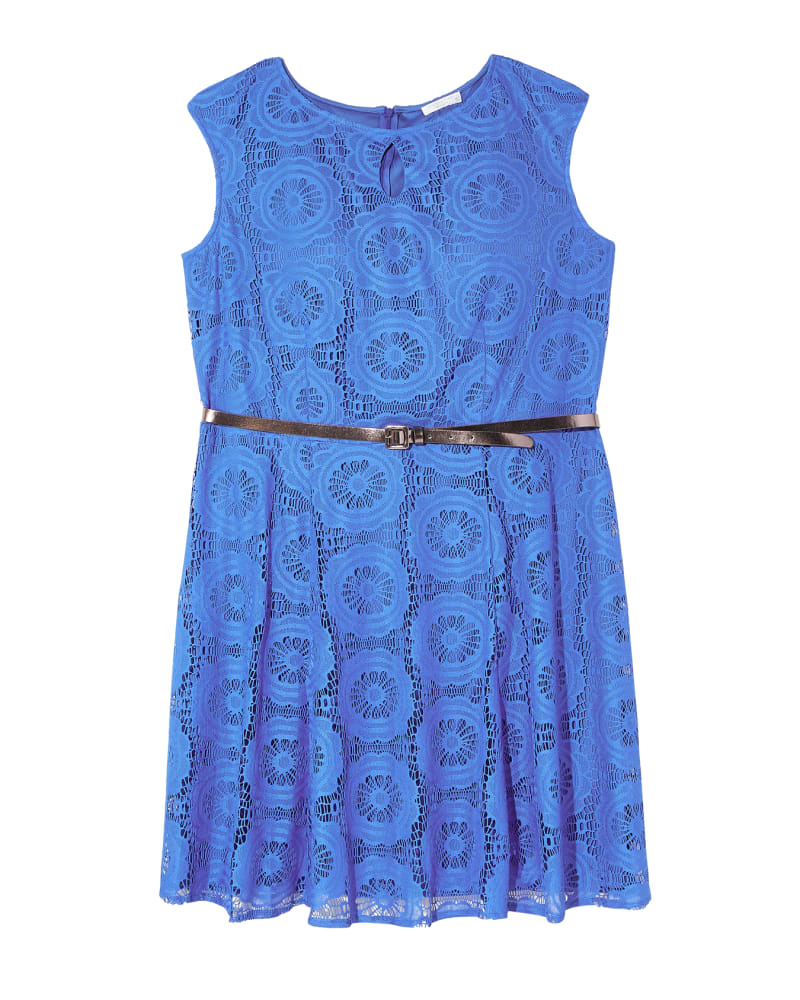 Front of plus size Lucy Lace Fit and Flare Dress by London Times | Dia&Co | dia_product_style_image_id:138766